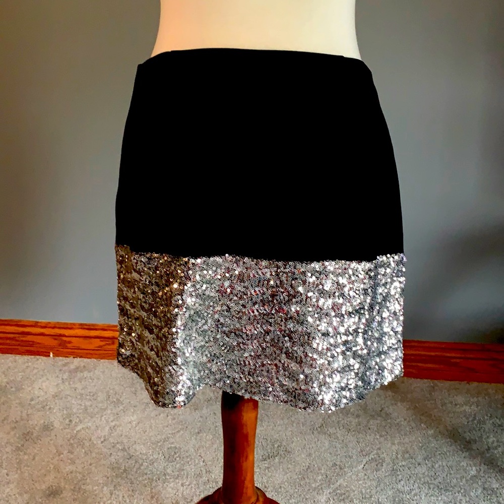 Black mini skirt with lots of sparkle!